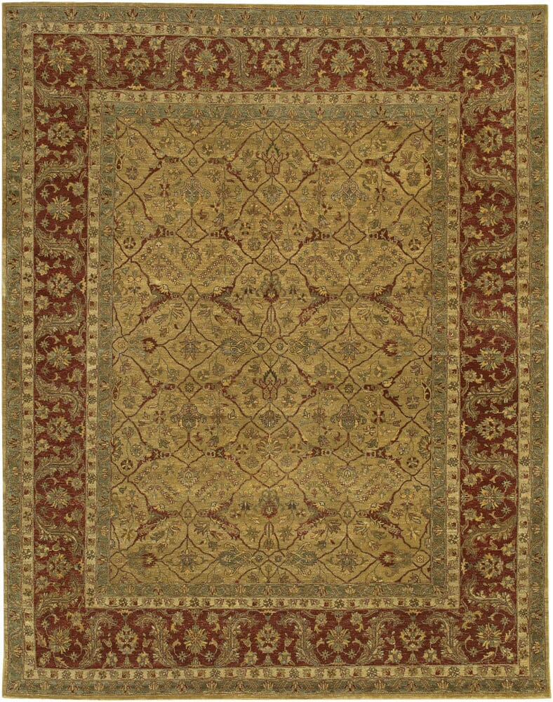 Chandra Angora Ang1402 Brown / Tan / Gold / Beige / Dusty Red / Green Area Rug