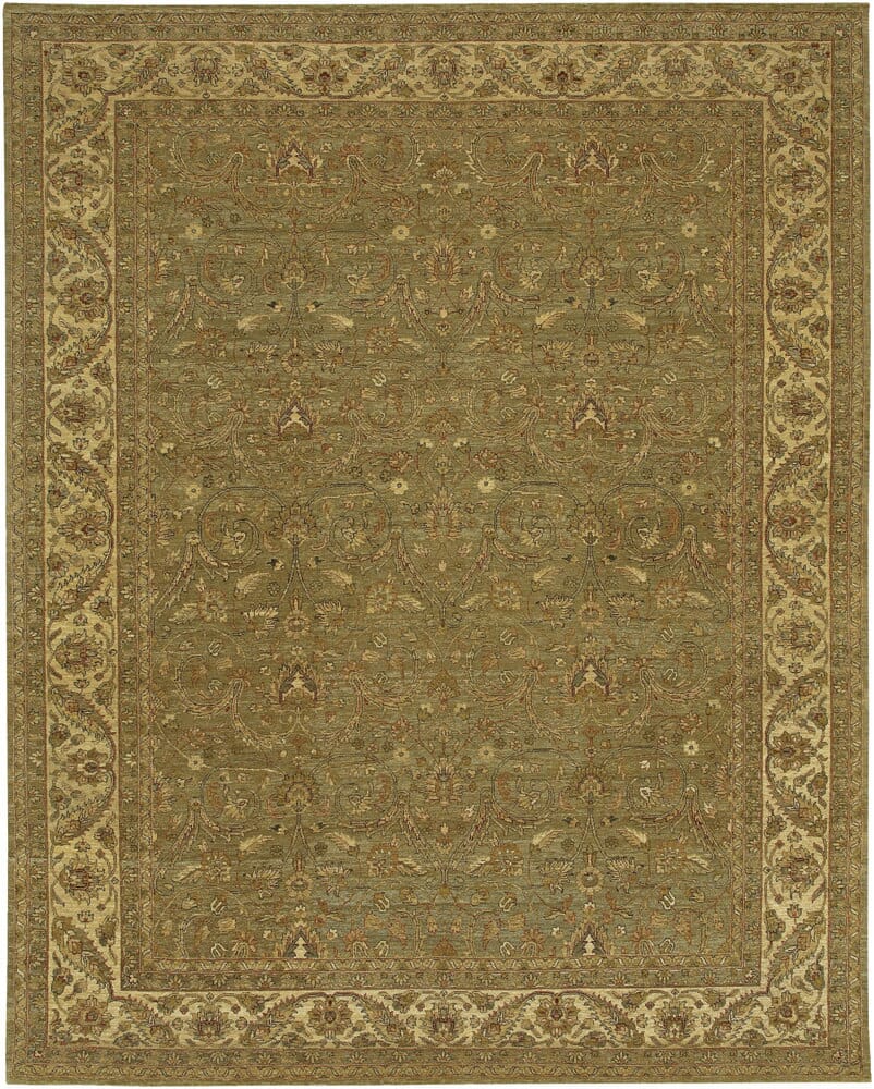 Chandra Angora Ang1408 Green / Brown / Tan / Gold / Beige / Dusty Red Area Rug