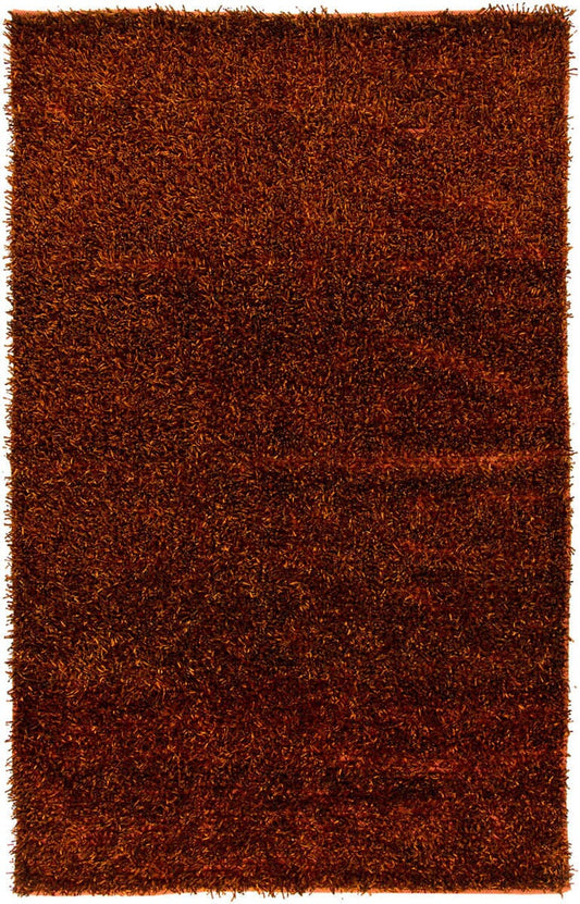 Chandra Anubis Anu5109 Rust / Black Shag Area Rug