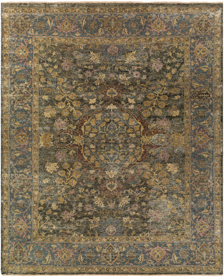 Surya Anatolia Any-2303 Charcoal, Olive, Khaki, Mauve Rugs.