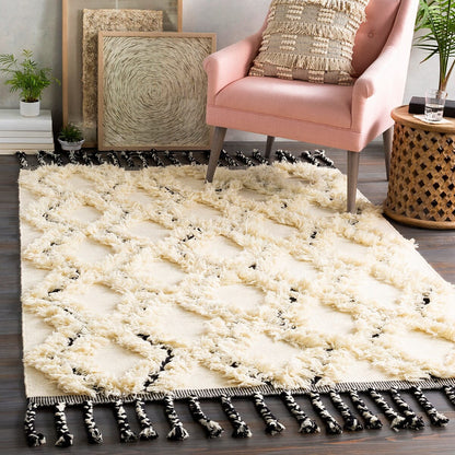 Surya Apache Apa-2300 Cream, Black Moroccan Area Rug