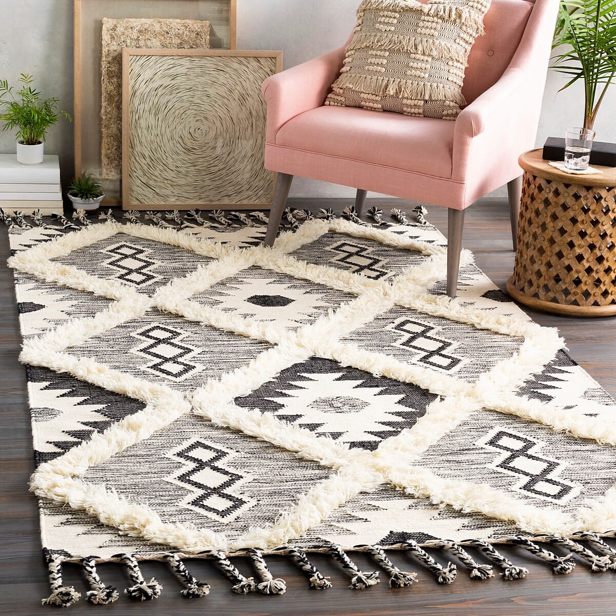 Surya Apache Apa-2303 Black, Cream Southwestern Area Rug