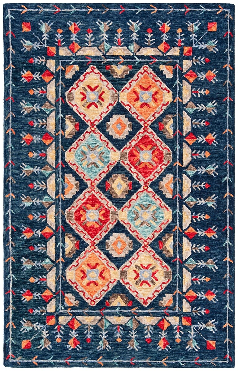 Safavieh Aspen Apn515N Navy / Orange Area Rug