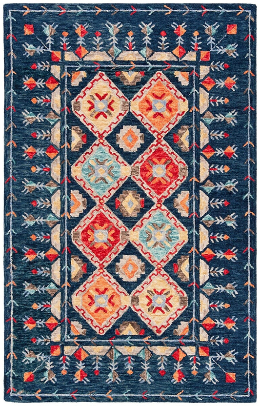 Safavieh Aspen Apn515N Navy / Orange Area Rug