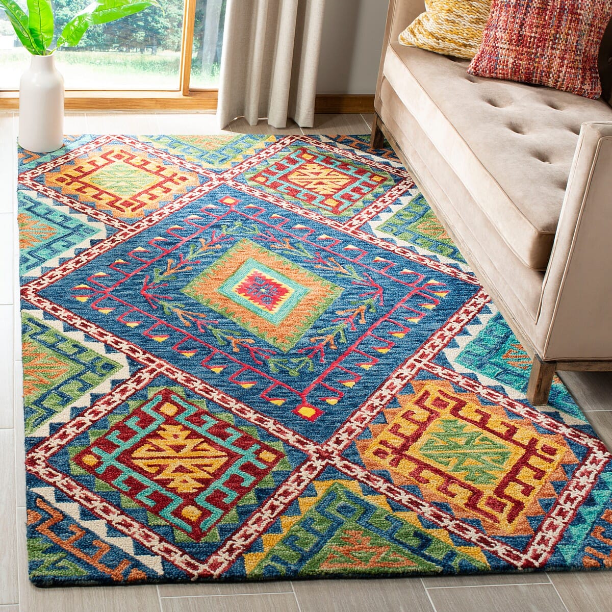 Safavieh Aspen Apn516M Blue / Multi Bohemian Area Rug