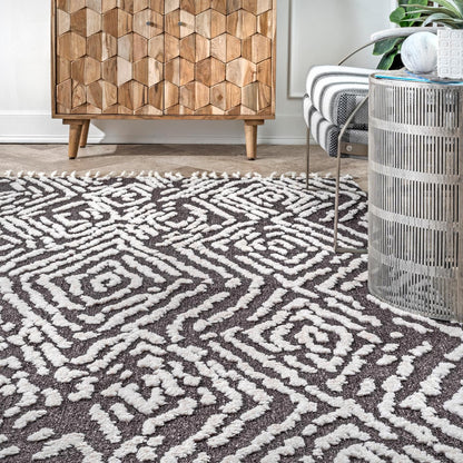 Nuloom Makayla Diamonds Nma2323A Gray Area Rug