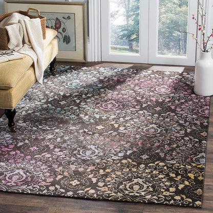 Safavieh Aria Ara172W Brown / Multi Damask Area Rug