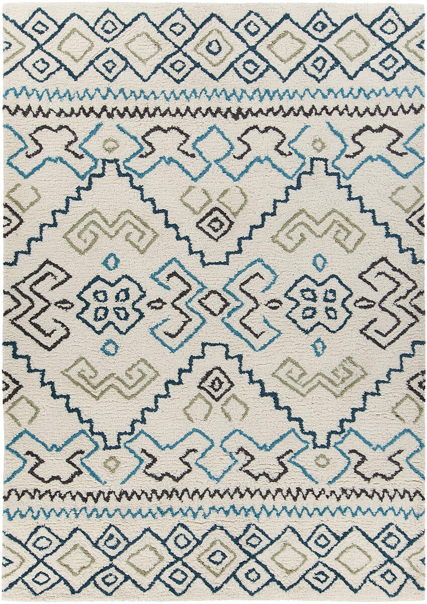 Chandra Arcon Arc33701 Cream / Grey / Blue / Black Southwestern Area Rug