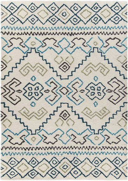 Chandra Arcon Arc33701 Cream / Grey / Blue / Black Southwestern Area Rug