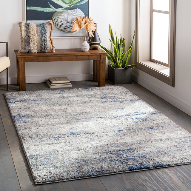 Surya Andorra Ard-2301 Medium Gray, Dark Blue, Charcoal, White Rugs.