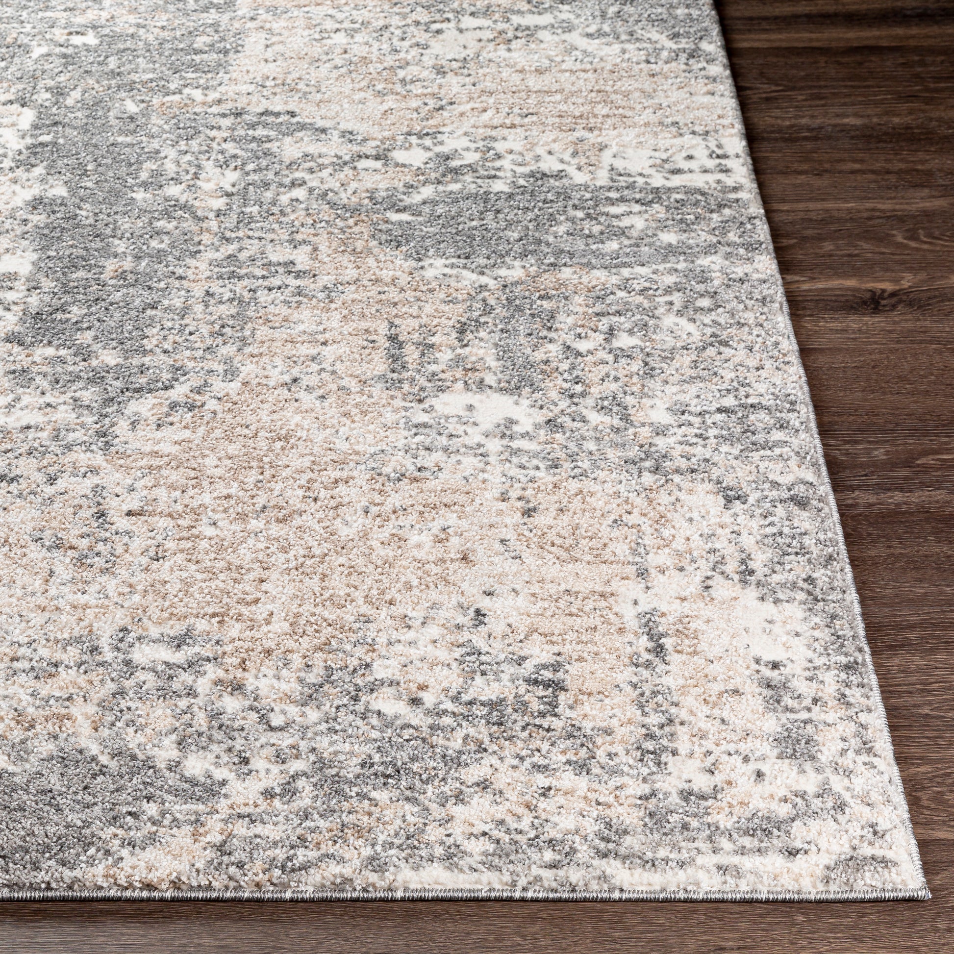 Surya Andorra Ard-2302 Charcoal, Medium Gray, Khaki, White Area Rug