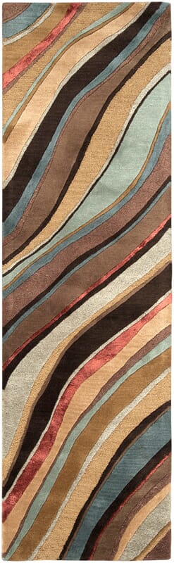 Surya Artist Studio Art-229 Dark Brown, Denim Geometric Area Rug