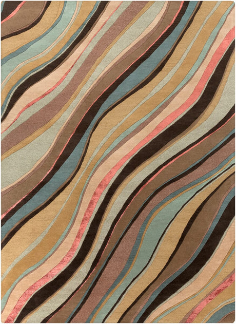 Surya Artist Studio art-229 Mushroom / Blue / Tan / Off White Rugs.