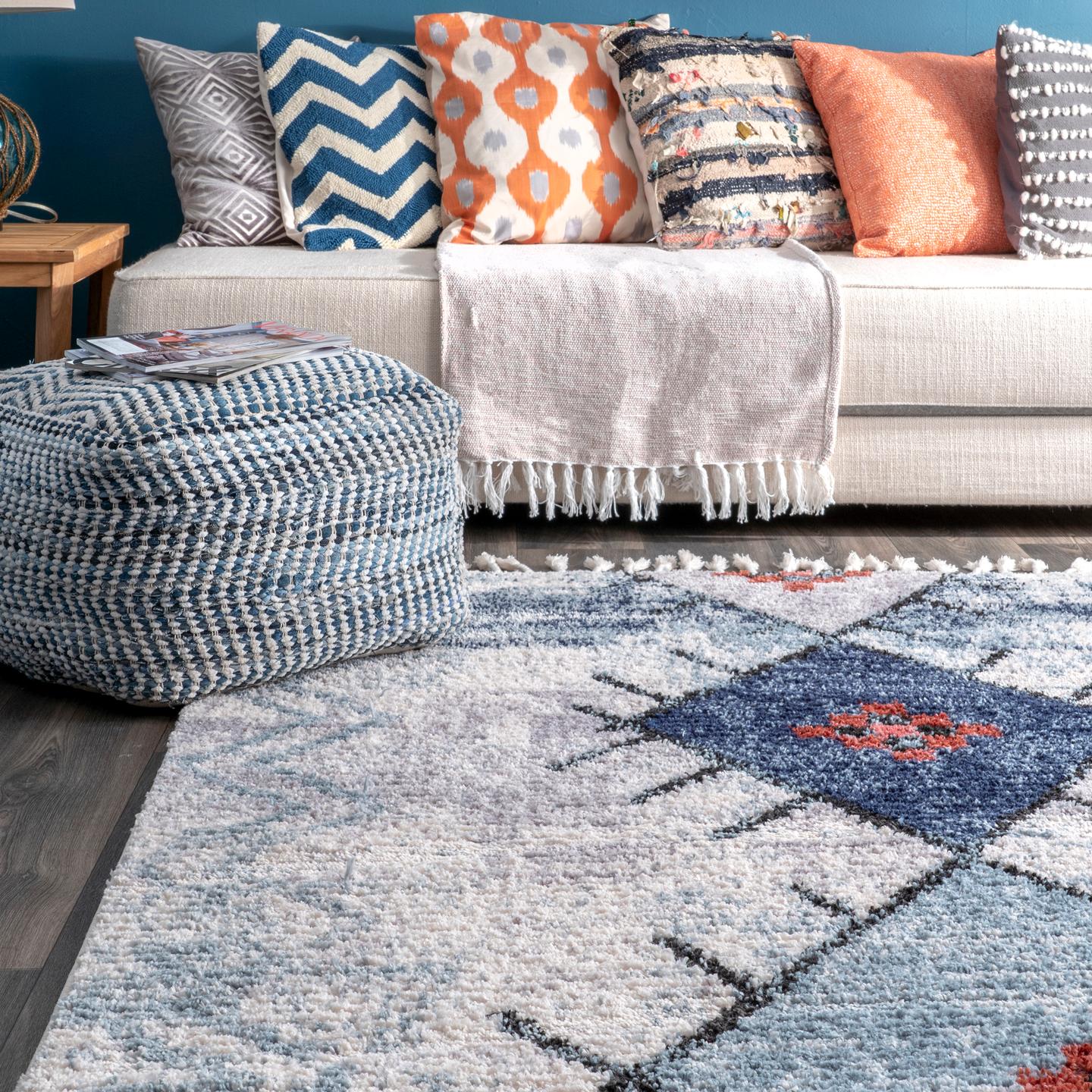 Nuloom Nebi Barbed Totem Nne2167A Blue Area Rug