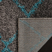 Safavieh Arizona Shag Asg742K Grey / Turquoise Geometric Area Rug