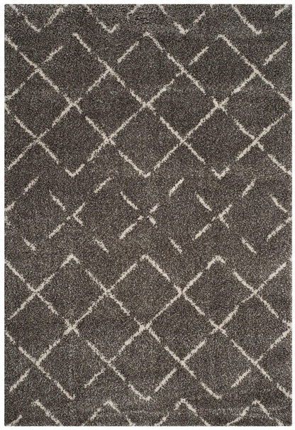 Safavieh Arizona Shag Asg743B Brown / Ivory Geometric Area Rug