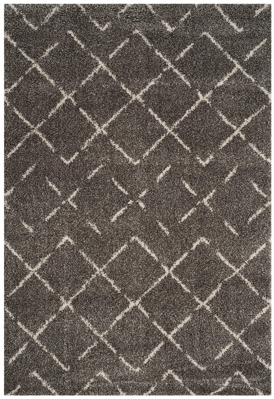 Safavieh Arizona Shag Asg743B Brown / Ivory Geometric Area Rug