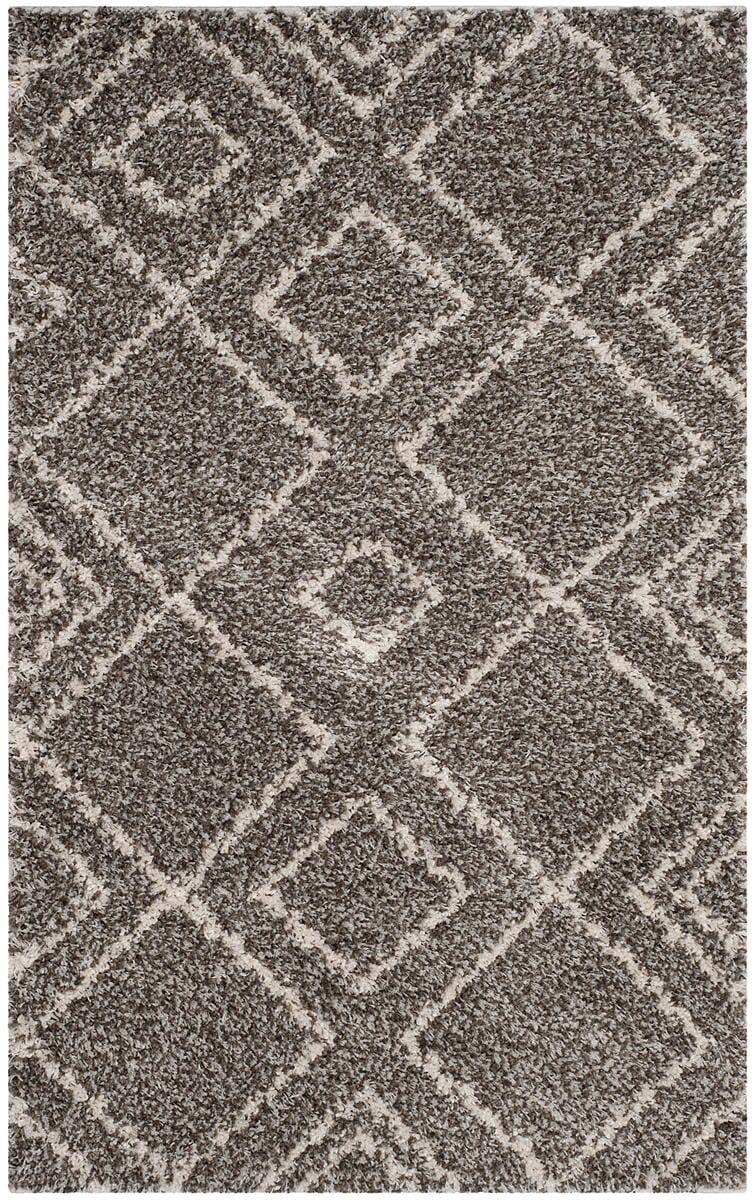 Safavieh Arizona Shag Asg744B Brown / Ivory Geometric Area Rug