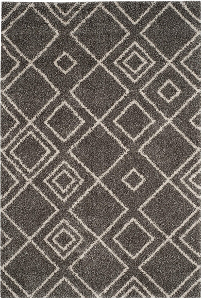 Safavieh Arizona Shag Asg744B Brown / Ivory Geometric Area Rug