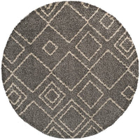 Safavieh Arizona Shag Asg744B Brown / Ivory Geometric Area Rug