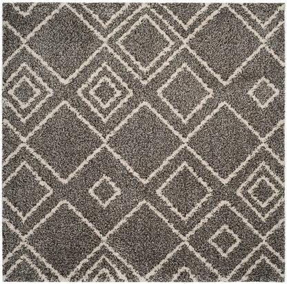 Safavieh Arizona Shag Asg744B Brown / Ivory Geometric Area Rug