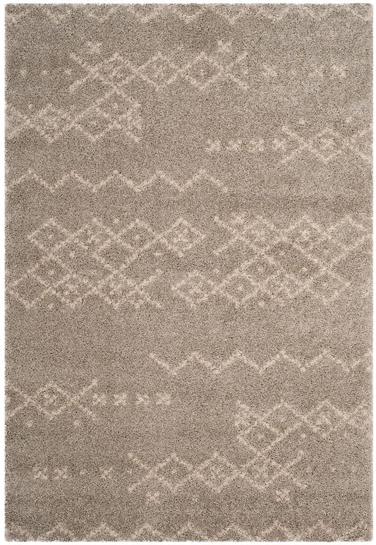 Safavieh Arizona Shag Asg745D Grey / Ivory Moroccan Area Rug