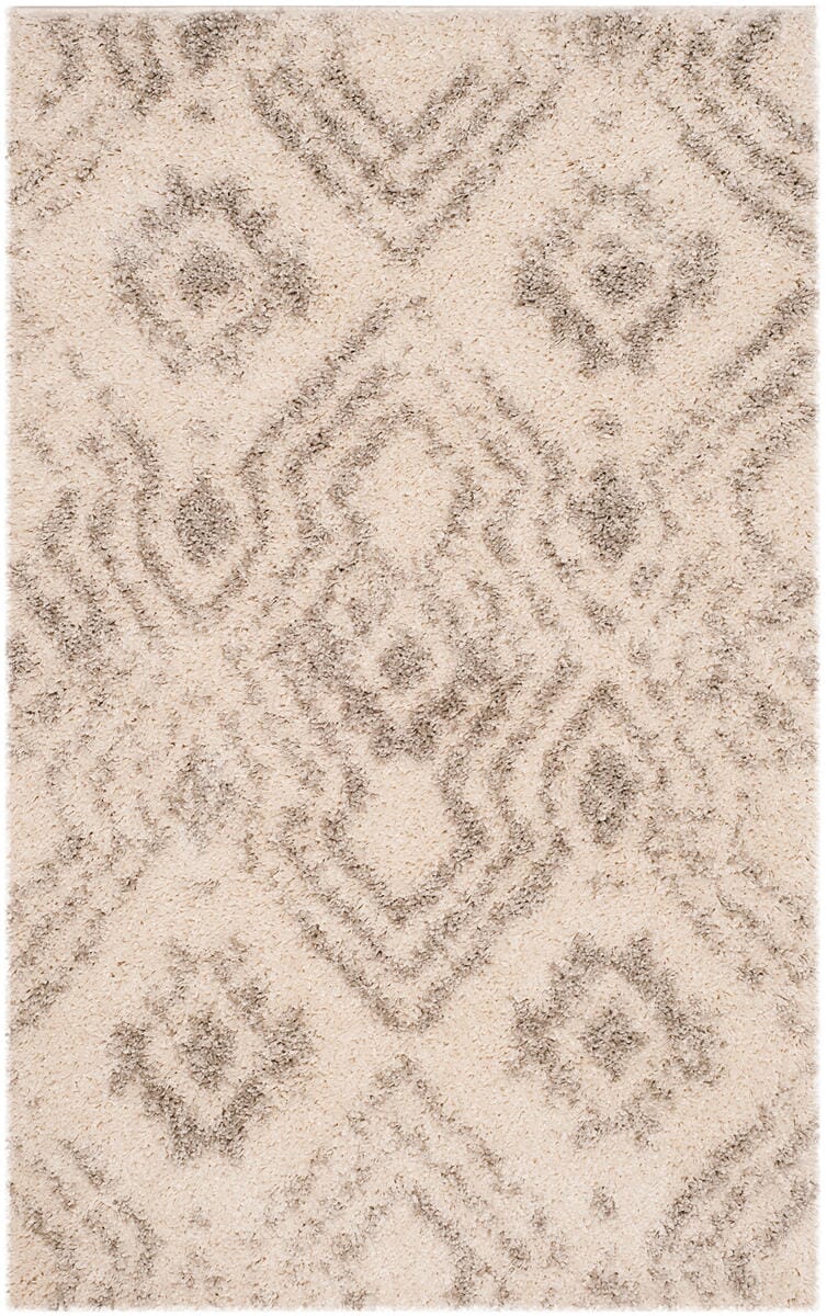 Safavieh Arizona Shag Asg746G Ivory / Grey Moroccan Area Rug