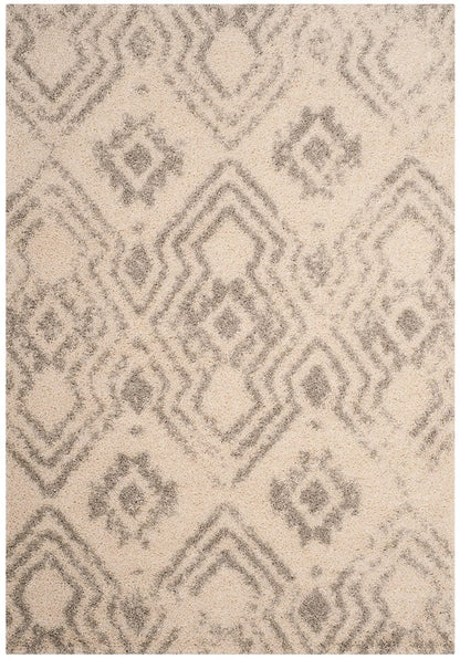 Safavieh Arizona Shag Asg746G Ivory / Grey Moroccan Area Rug