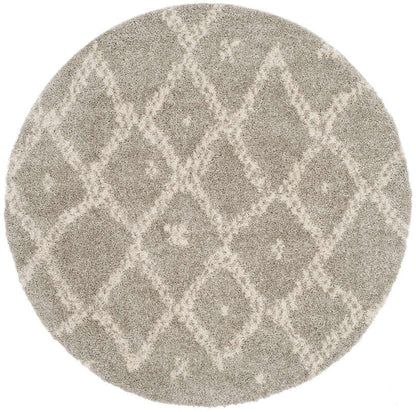 Safavieh Arizona Shag Asg747D Grey / Ivory Geometric Area Rug