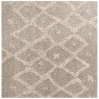 Safavieh Arizona Shag Asg747D Grey / Ivory Geometric Area Rug