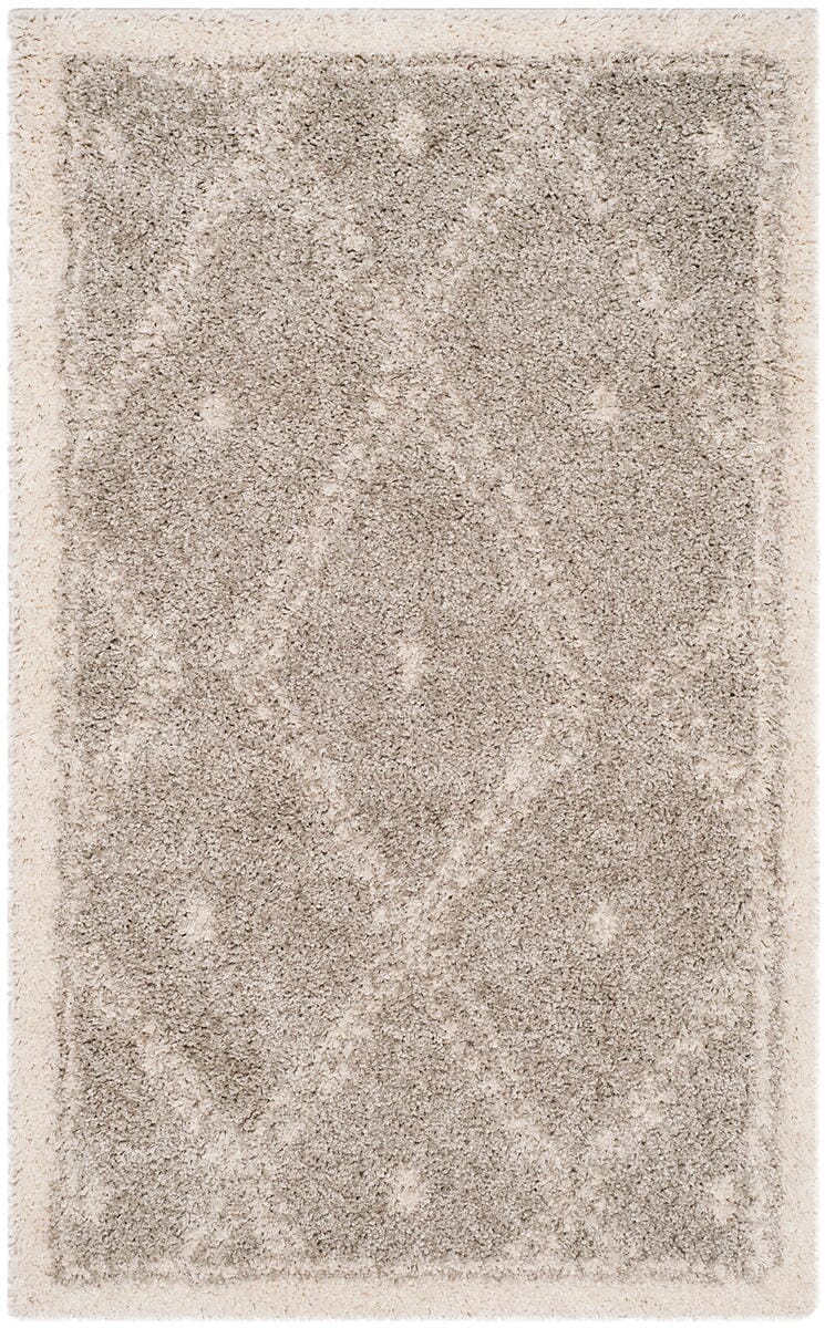 Safavieh Arizona Shag Asg748D Grey / Ivory Geometric Area Rug