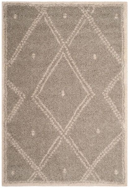 Safavieh Arizona Shag Asg748D Grey / Ivory Geometric Area Rug