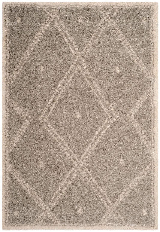 Safavieh Arizona Shag Asg748D Grey / Ivory Geometric Area Rug