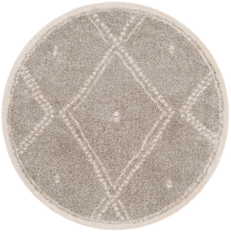 Safavieh Arizona Shag Asg748D Grey / Ivory Geometric Area Rug