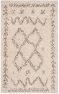 Safavieh Arizona Shag Asg749G Ivory / Grey Moroccan Area Rug