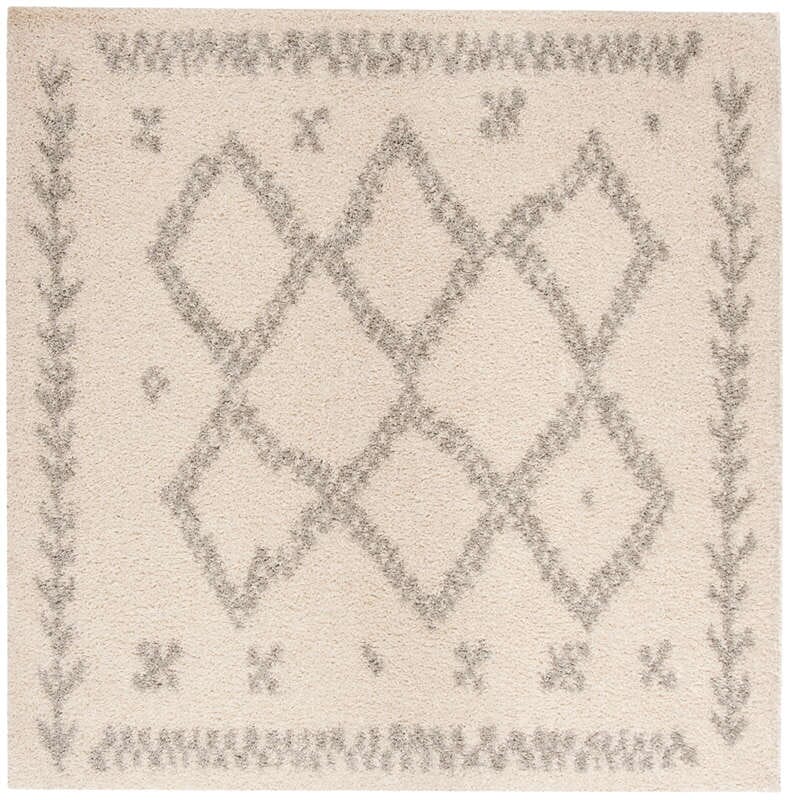 Safavieh Arizona Shag Asg749G Ivory / Grey Moroccan Area Rug