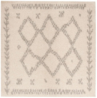 Safavieh Arizona Shag Asg749G Ivory / Grey Moroccan Area Rug