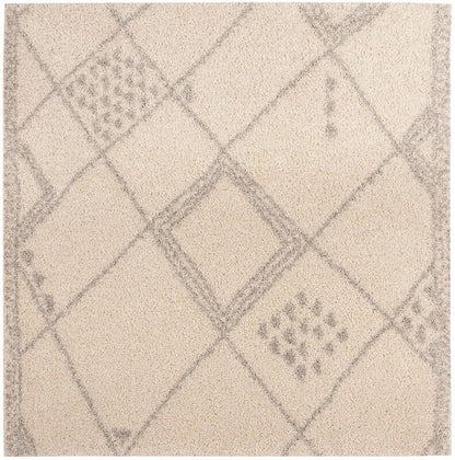 Safavieh Arizona Shag Asg751G Ivory / Grey Moroccan Area Rug