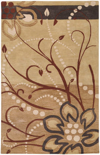 Surya Athena ath-5006 Tan / Beige / Brown / Charcoal Floral / Country Area Rug