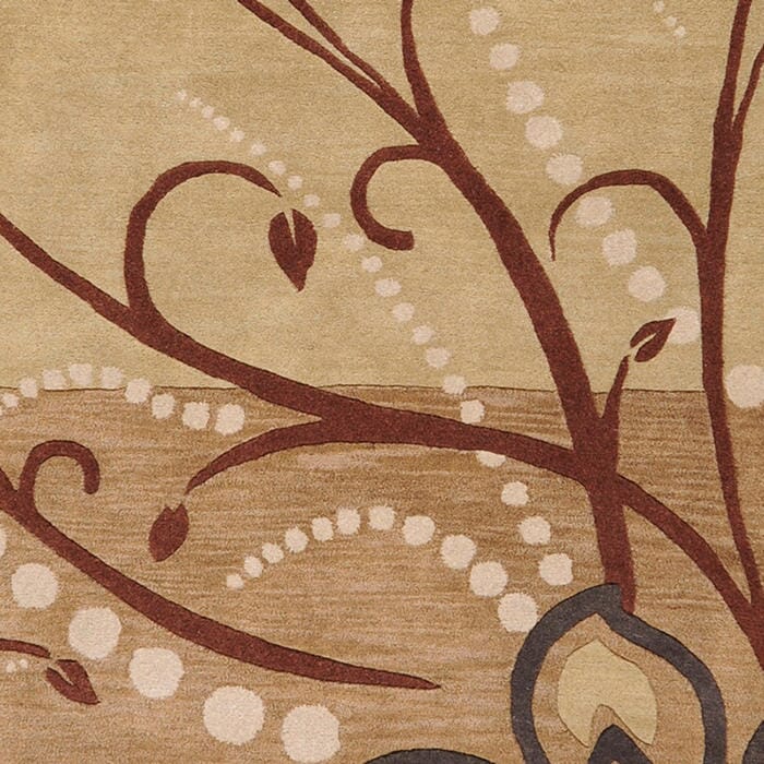 Surya Athena ath-5006 Tan / Beige / Brown / Charcoal Floral / Country Area Rug