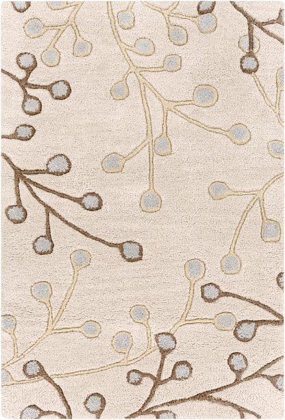 Surya Athena ath-5008 Ivory / Tan / Chocolate / Pale Blue Floral / Country Area Rug