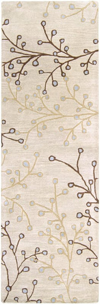 Surya Athena ath-5008 Ivory / Tan / Chocolate / Pale Blue Floral / Country Area Rug