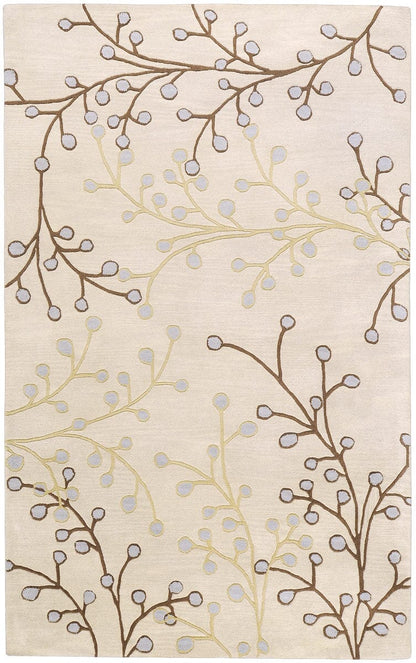 Surya Athena ath-5008 Ivory / Tan / Chocolate / Pale Blue Floral / Country Area Rug