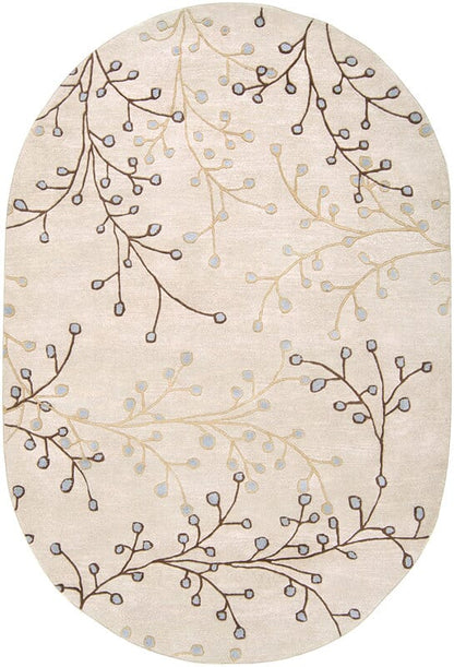 Surya Athena ath-5008 Ivory / Tan / Chocolate / Pale Blue Floral / Country Area Rug