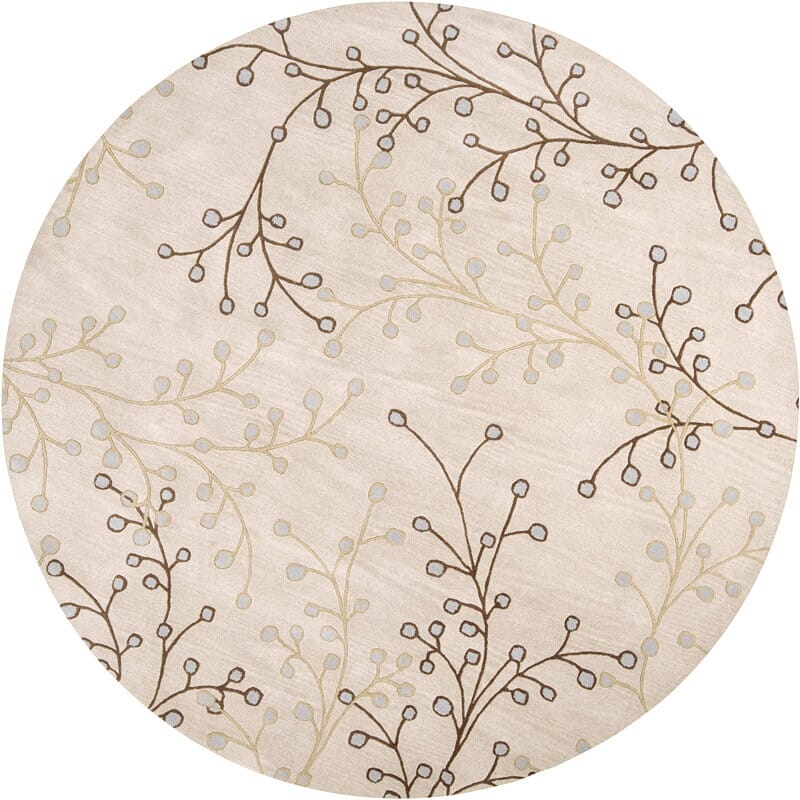 Surya Athena ath-5008 Ivory / Tan / Chocolate / Pale Blue Floral / Country Area Rug