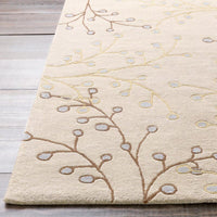 Surya Athena ath-5008 Ivory / Tan / Chocolate / Pale Blue Floral / Country Area Rug