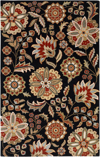 Surya Athena ath-5017 Black / Red / Gold / Rust Floral / Country Area Rug