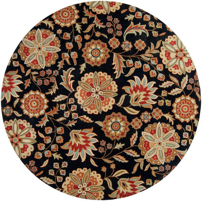 Surya Athena ath-5017 Black / Red / Gold / Rust Floral / Country Area Rug