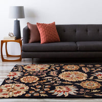 Surya Athena ath-5017 Black / Red / Gold / Rust Floral / Country Area Rug