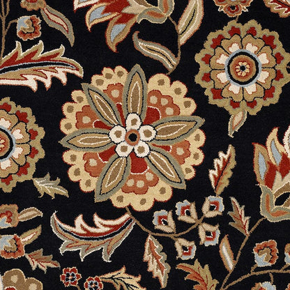 Surya Athena ath-5017 Black / Red / Gold / Rust Floral / Country Area Rug
